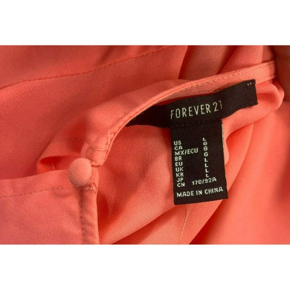 FOREVER 21, Women SHIRT, SHORT sleeve, SIZE L, COLOR ORANGE - Picture 6 of 7